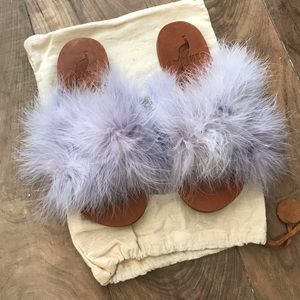 Brother Vellies Marabou Lamu Sandals Size 7